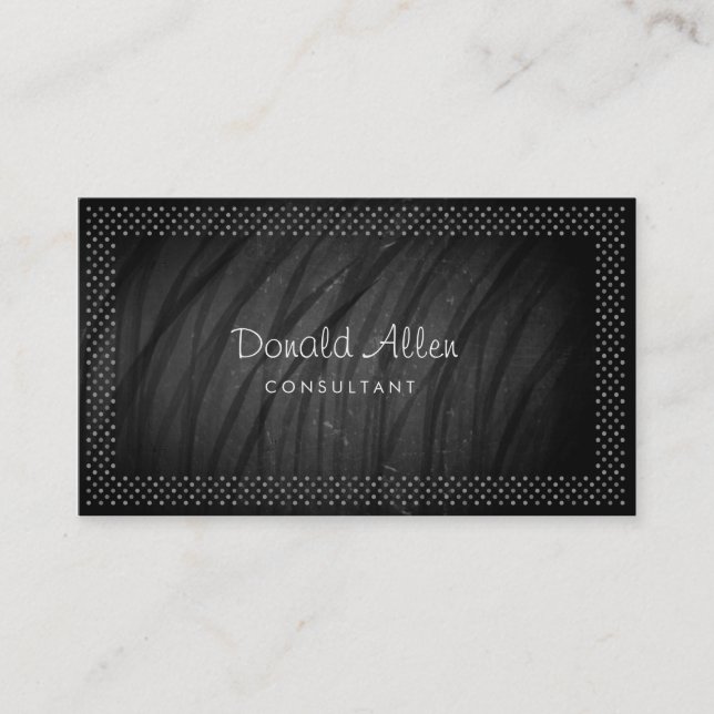 Tarjeta De Visita Chalkboard Retro Slate Profesional Dotado (Anverso)