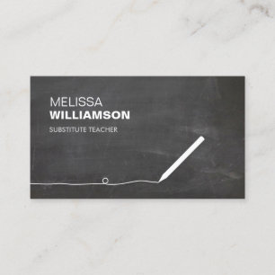 Tarjeta De Visita Chalkboard Teacher, Educator Business Card