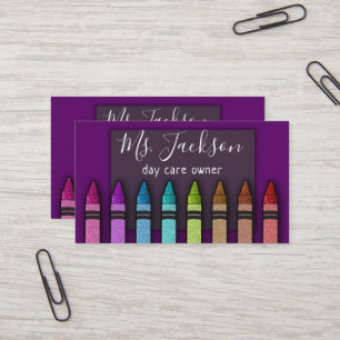 Tarjeta De Visita Chalkboard Teacher nombra a Purpurina arcoiris com