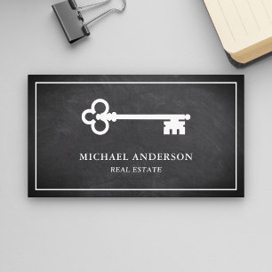 Tarjeta De Visita Chalkboard Vintage Antiguo Key Inmobiliario