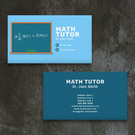Tarjeta De Visita Chalkboard y Tutor de matemáticas de ecuación
