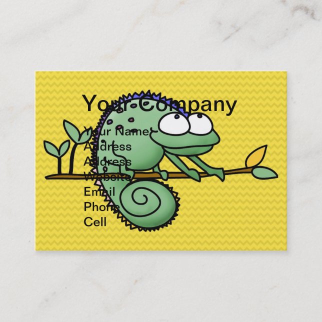 Tarjeta De Visita Chameleon Cute Funny (Anverso)