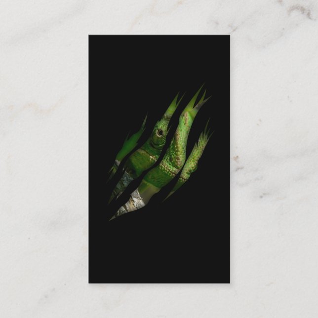 Tarjeta De Visita Chameleon Torn Art Animal Lizard (Anverso)