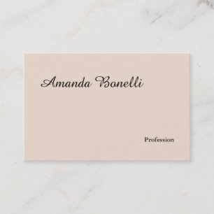 Tarjeta De Visita Champagne Pink Plain Simple Minimalista Moderno