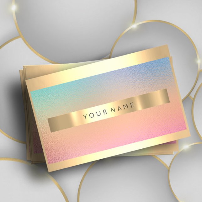 Tarjeta De Visita Champaign Gold Frame Metallic Ombre Lujo VIP (Champaign Gold Frame Metallic Ombre Luxury VIP Business Card)