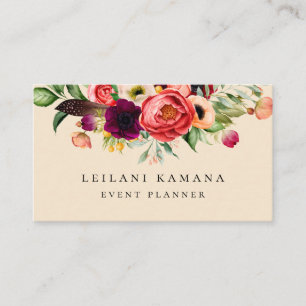 Tarjeta De Visita Champán floral elegante