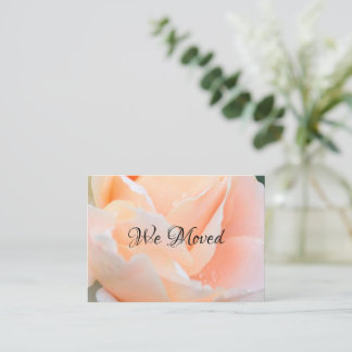Tarjeta De Visita Change of Address Card – Elegant Peach Rose Floral