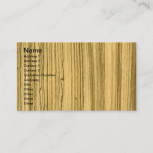 Tarjeta De Visita Chapa de Wenge y Zebrano Lobo