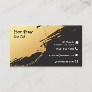 Tarjeta De Visita Chapoteo de la pintura del oro