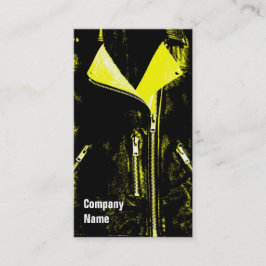 Tarjeta De Visita Chaqueta de cuero Texto del lado negro amarillo