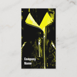 Tarjeta De Visita Chaqueta de cuero Texto del lado negro amarillo
