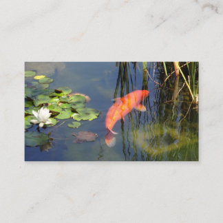 Tarjeta De Visita Charca anaranjada japonesa del jardín de Lotus de