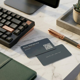 Tarjeta De Visita Charcoal Minimal QR Code Tech Founder Startup