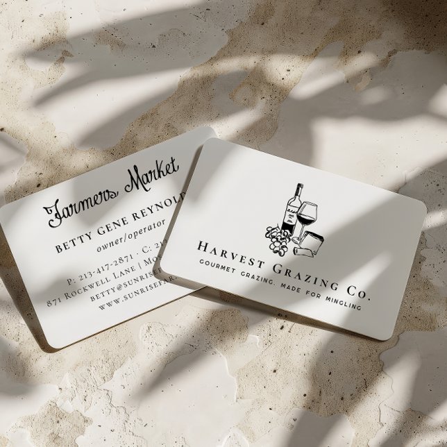 Tarjeta De Visita Charcuterie Gourmet Grazing & Wine Catering (Subido por el creador)