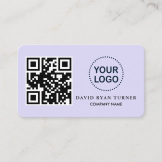 Tarjeta De Visita Charm QR Code Business Logo Lavender Profesional