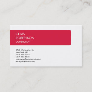 Tarjeta De Visita Charm White Crimson Red Attractive Business Card