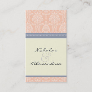 Tarjeta De Visita Charming Damask Wedding (Tarjeta web de matrimonio