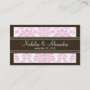 Tarjeta De Visita Charming Damask Wedding Web Business Card (rosa)
