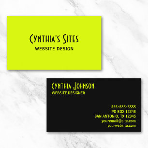 Tarjeta De Visita Chartreuse & Black Business Card