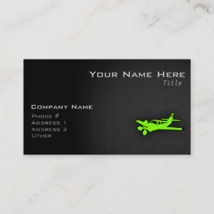 Tarjeta De Visita Chartreuse, Neon Green Plane
