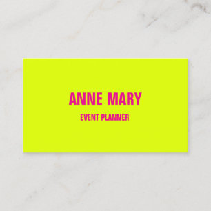 Tarjeta De Visita Chartreuse Yellow Hot Boda Planner