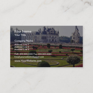 Tarjeta De Visita Chateau Rojo de Chenonceaux, flores de Francia