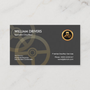 Tarjeta De Visita Chauffeur del volante de la dirección simple y el