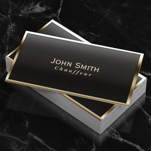 Tarjeta De Visita Chauffeur Driver Royal Gold Border