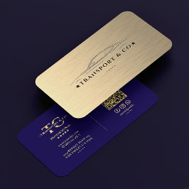 Tarjeta De Visita Chauffeur Driver Transport Car Rent Dark Blue