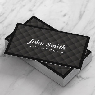 Tarjeta De Visita Chauffeur Elegant Dark Diamond Quilt