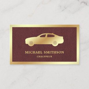 Tarjeta De Visita Chauffeur profesional de cuero marrón