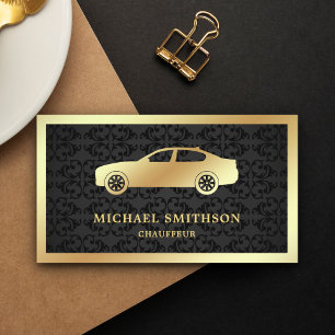 Tarjeta De Visita Chauffeur profesional del coche de oro de Damask n