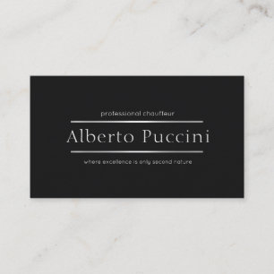 Tarjeta De Visita Chauffeur Retro Minimalista elegante de líneas pl