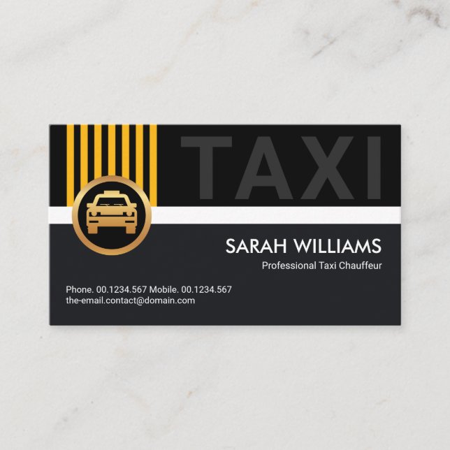 Tarjeta De Visita Chauffeur Taxista Profesional De Estilo Corporativ (Anverso)