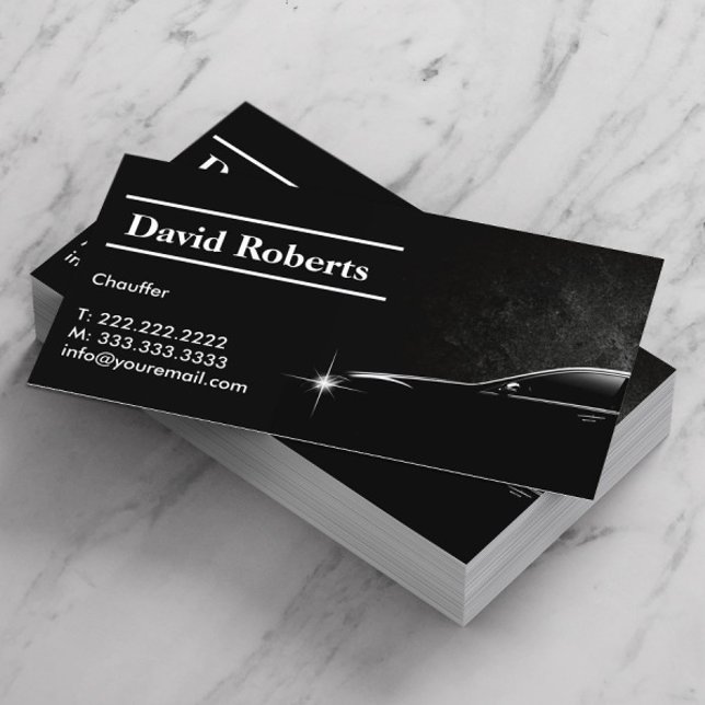 Tarjeta De Visita Chauffeur Taxista Profesional Oscuro (Subido por el creador)