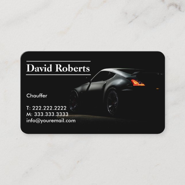 Tarjeta De Visita Chauffeur Taxista Profesional Oscuro (Anverso)