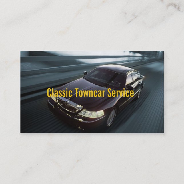 Tarjeta De Visita Chauffeur Town Car Driver Transportation Business (Anverso)