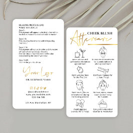 Tarjeta De Visita Cheek Rubor Care Instructions Metallic Gold PMU