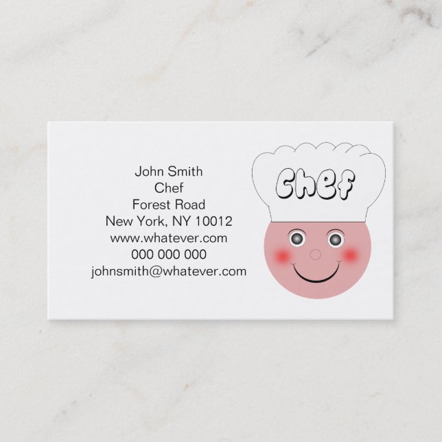 Tarjeta De Visita Chef (Anverso)