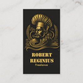 Tarjeta De Visita Chef Catering Gold Modern Black blink 210