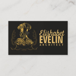 Tarjeta De Visita Chef Catering Gold Modern Black blink 507