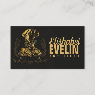 Tarjeta De Visita Chef Catering Gold Modern Black blink 507