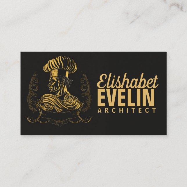 Tarjeta De Visita Chef Catering Gold Modern Black blink 507 (Anverso)