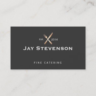 Tarjeta De Visita Chef, Catering Gold y Black Culinary Logo