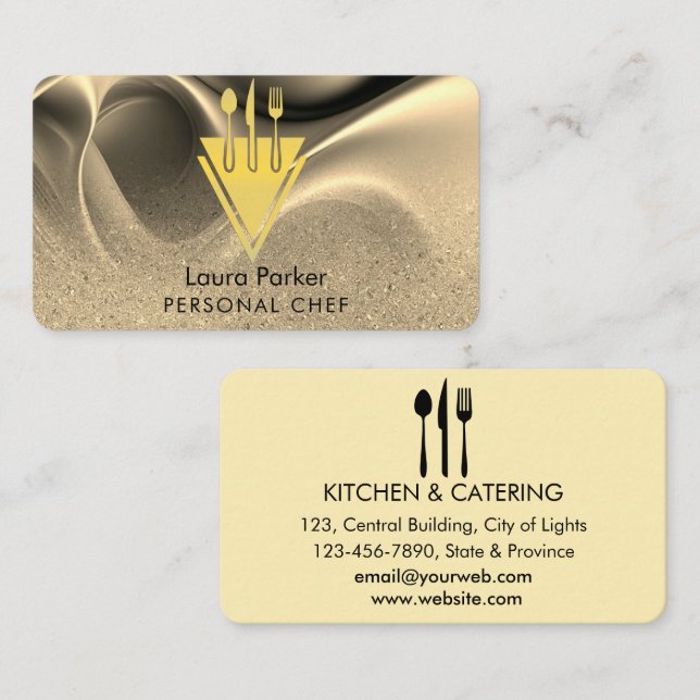 Tarjeta De Visita Chef Catering Restaurant Kitchen Tools Personal (Anverso / Reverso)