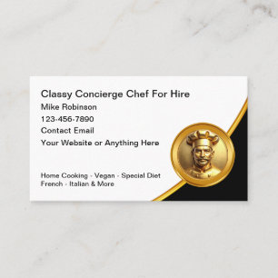Tarjeta De Visita Chef Clásico Cocina Casera Comidas Cocinadas