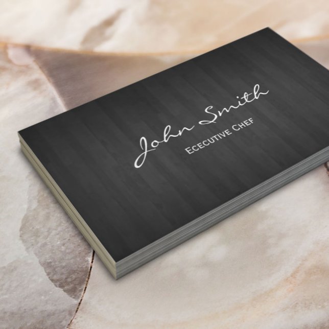 Tarjeta De Visita Chef Classy Dark Wood (Subido por el creador)