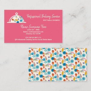 Tarjeta De Visita Chef Cocinero de Panadería Floral