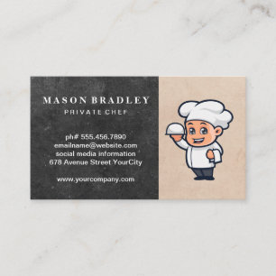 Tarjeta De Visita Chef con bandeja de servicio