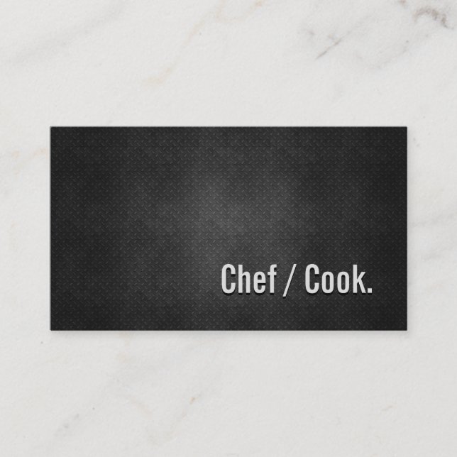 Tarjeta De Visita Chef / Cook Guay Sencillez Metalizado negra (Anverso)